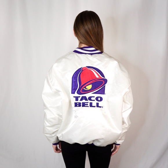 Taco Bell Other - Taco Bell Rare White Bomber Jacket 5 Year Embroide